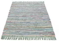 Teppich CARPETFINE "Kelim Chindi, Wendeteppich", grün, B:60cm H:6mm L:110cm