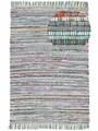 carpetfine Flachgewebeteppich Kelim Chindi Grün 60x110 cm | Moderner Teppich für Wohn- und Schlafzimmer