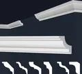 MARBET DESIGN Stuckleisten XPS Styropor weiß - Deckenleisten Deckenabschlussleisten E-Leisten - (Musterstück E-28)