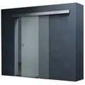 Mai & Mai Glasschiebetür komplettset in Vollsatiniert 25mm Wandabstand 8mm ESG-Sicherheitsglas 90 cm x 215 cm