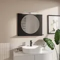 HAJDUK FURNITURE Badspiegel Mit Beleuchtung und Ablage Schwarz 70x60 cm Rundspiegel Ø55 cm Wandspiegel Badezimmer - Schwarz