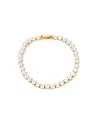 UNSHINEBAR Tennis Armband für Herren in verschiedenen Farben - Streetwear Iced Out Tennis Armband aus Edelstahl und 18K Gold - Wasserfestes Armband (Gold, 18)