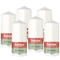 Bolsius – Essentials – glatte Stumpenkerze – weiß – 13 cm – 6 Stück - Ohne Palmöl