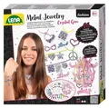 Lena 42658 - Bastelset Metallschmuck mit Kristall Edelsteinen Komplettset mit 16 Metall Schmuckanhängern 6 Bändern 650 Strasssteinen & Glitzer Set für Armbändern und Halsketten Kinder ab 8 Jahre