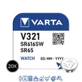 20 x Varta 321 Uhrenbatterien 1,55 V SR616SW SR65 RW 321 15mAh Batterie 