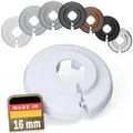 FUX 10 St. Heizungsrohr Rosette 16mm Abdeckung Verkleidung - Einzelrosetten Weiß für Heizkörperrohre