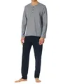 Schiesser Herren Schlafanzug lang mit Knopfleiste - Nightwear Set