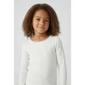 Name It Langarmshirt NMFKAB LS TOP NOOS in Feinripp und mit süßer Spitzenkante am Ausschnitt weiß 110 EU