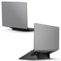 Spigen Slim Fold Laptop Ständer Höhenverstellbar, Selbstklebender Laptopständer, Verstellbarer Ergonomischer Winkel, Anti-Rutsch, Kompatibel mit MacBook Pro, MacBook Air 11"-16" und mehr – Schwarz