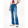 Tommy Jeans Bootcut-Jeans SYLVIA HGH FLR Weite Beinform und Logo Stickerei auf der Gesäßtasche blau 33