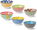 Buntes 6er Set Keramik Schalen 300ml - Multifunktional für Snacks, Reis, Dess...
