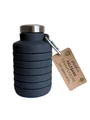 pandoo Faltbare Silikon Trinkflasche 700ml – BPA-frei, auslaufsicher & wiederverwendbar – leichte Sport Wasserflasche für Outdoor, Reisen, Fitness – Schwarz & Lila (Schwarz)