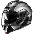 HJC C91N Jyn Klapphelm, schwarz-grau-silber, Größe XL für Männer