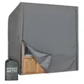 MR.DEKO Strandkorb-Schutzhülle Aero Protect XXL 170 cm – Atmungsaktiv & Wetterfest, Dunkelgrau (Passend für 2-Sitzer z.B. Modelle Düne, Seeblick, 1-St), Abdeckung, Reißverschlüssen & Zugband – Schutz vor Schimmel & Regen grau XXL II | 170 cm x 98 cm x 170 cm
