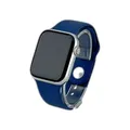 Apple Watch SE 2 Cellular Aluminium Silber 44 mm Sportarmband Denim M/L
