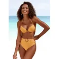 Push-Up-Bikini-Top S.OLIVER "Rome", Damen, Gr. 34, Cup B, gelb, Microfaser, Polyamid, unifarben, Bikini-Oberteile, in verschiedenen Unifarben