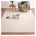 Vimoda Teppich Wohnzimmer neues premium Designteppich modern, Rechteckig, Höhe: 11 mm, Teppich Wohnzimmer 3D effekt Boho Einfarbig hoch-tief Bordüre weiß 120 cm x 170 cm x 11 mm