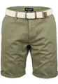 Amaci&Sons Herren Chinoshorts inkl. Gürtel Männer Kurze Bermuda Hose Regular Fit Gurt7030 Olive W40