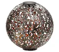 Dehner LED Solarleuchte Solarkugel Luanda, Ø 30 / 40 cm, Metall, Warmweiß, Kugel mit LED-Licht, Solar betrieben, 8 Stunden Leuchtdauer