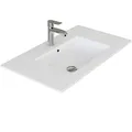 VILSTEIN Keramik Einbau-Waschbecken, 92cm, Weiß, Mit Überlauf, Einsatz-Waschbecken, Waschtisch