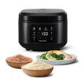 Panasonic SR-DA152KXE Automatischer Reiskocher mit Dampfgarer, Fuzzy-Logik, Wasserverhältnisanzeige, BPA-frei, Warmhalten, Startverzögerung, spülmaschinengeeignete Teile, vielseitig, schwarz