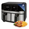 ProfiCook® Doppel-Heißluftfritteuse | 9 Liter | XXL Heißluftfritteuse Doppelkammer | Frittieren mit heißer Luft ohne zusätzliches Öl | 9 Programme | Air Fryer |Touchscreen | 2400 Watt | PC-FR 1242 H