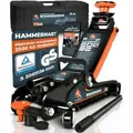 HAMMERHART Hydraulischer Wagenheber 2,5T  Premium Rangierwagenheber  mit 85-380mm Hubhöhe  Wagenheber flach mit 360° Rollen