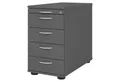 bümö Container office Standcontainer - mit 4 Schubladen Dekor: Graphit mit Bogengriff (Metall)