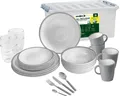 BRUNNER Geschirr-Set Bellagio (36-tlg), 4 Personen, Melamin, Geschirr-Set Bellagio 36tlg Camping Picknick Outdoor Küche Wohnmobil
