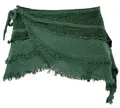 GURU SHOP Goa Cacheur in Natürlichem Look, Minirock, Wickelrock Gürtel - Dunkelgrün, Damen, Size:S
