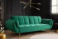 riess-ambiente Schlafsofa BOUTIQUE 213cm smaragdgrün - Samt, goldene Füße, Rundumbezug, 3-Sitzer mit Schlaffunktion - ideal für Wohn- & Schlafzimmer oder Loft