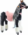Mechanisches Pferd auf Rollen Ponnie Domino M mit rosa Sattel