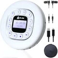 KLIM Journey + Tragbarer CD-Player Walkman mit langlebigem Akku + Mit Kopfhörern + Radio FM + Kompatibler MP3-CD-Player + SD-Karte, FM-Transmitter, Bluetooth + Ideal für Autos + Portable CD Player