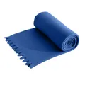 wometo Wave Fleecedecke 120x160 cm - Oeko-TEX ca. 300g weiche Fleece Decke mit Wellenrand Anti-Pilling blau