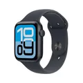 Apple Watch SE 3 GPS 44 mm Smartwatch mit Aluminiumgehäuse in Mitternacht und Sportarmband in Mitternacht (S/M). Fitness‑ und Schlaftracker, Herzfrequenzmesser, Always-On Display, Wasserschutz