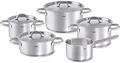 Fissler Family Line Edelstahl Topfset 5-teilig – Kochtopf-Set mit Deckeln, Bratentopf und Stielkasserolle – induktionsgeeignet, für alle Herdarten, spülmaschinengeeignet & robust