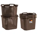 BURI Aufbewahrungsbox 5x Obstkorb 25L braun Gartenkorb Gemüsekorb stapelbar Erntekorb
