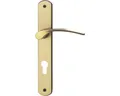 Langschildgarnitur Amos messing/brüniert/satiniert PZ mit 2x Drücker für Wohnung