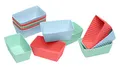 Lurch 83014 FlexiForm Brownie 12er Set Pastel Mix / 12 Backförmchen für Brownies aus 100% BPA-freiem Platin Silikon