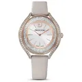 Swarovski Quarzuhr Swarovski Damen Uhr 5519450 Crystalline Aura, Lederarmband, grau, rosé, (1-tlg)