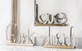 Gilde Alu  Schriftzug"LOVE"auf Holzb. silber, MangoholzLänge 5 cm Breite 41 cm H