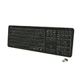 LogiLink ID0209 - Funk-Tastatur mit Regenbogenfarben-Hintergrundbeleuchtung & mit 111 Tasten, 17 Hotkeys, Automatischer Stromsparmodus, Schwarz