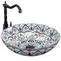 Rea Aufsatzwaschbecken Mexico Waschtisch Handwaschbecken Waschschale Waschbecken für Badezimmer aus hochwertiger Keramik 40 x 40 x 12 cm