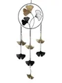 Deko Hänger Ginkgo Blatt L. 60cm B. 18cm schwarz gold aus Metall Formano F25