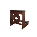 Betstuhl Betbank Kniebank Eiche günes Leder mit Ablagefach B: 80 cm -11586-