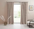 Gardine "LADINA" Gr. 3, beige (sand beige), 225cm, Stangendurchzug, 140cm