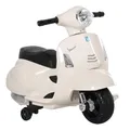 HOMCOM Elektro Kindermotorrad Vespa Elektromotorrad mit LED-Licht, Sound, Kinder Elektro Motorrad für Kinder von 18-36 Monate Weiß