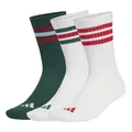 adidas Unisex 3STRIPES CUSHIONED SPORTSWEAR CREW SOCKS 3 PAIR PACK, team dark green/white/better scarlet, 45-48