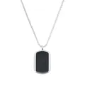 s.Oliver Jewel Herren Kette Leder Edelstahl silber Anhänger Dog-Tag 2035536