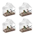 4 X Wandbehang Fenster Wild Vogel Container Tisch Klar Perspex Mit Saugen Tassen